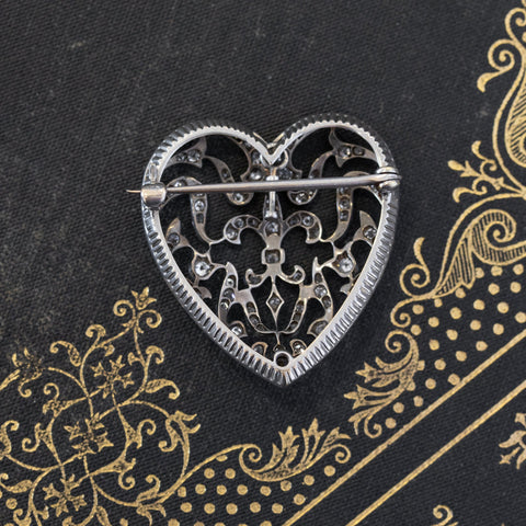 .65ctw Victorian Heart Diamond Convertible Pin/Pendant