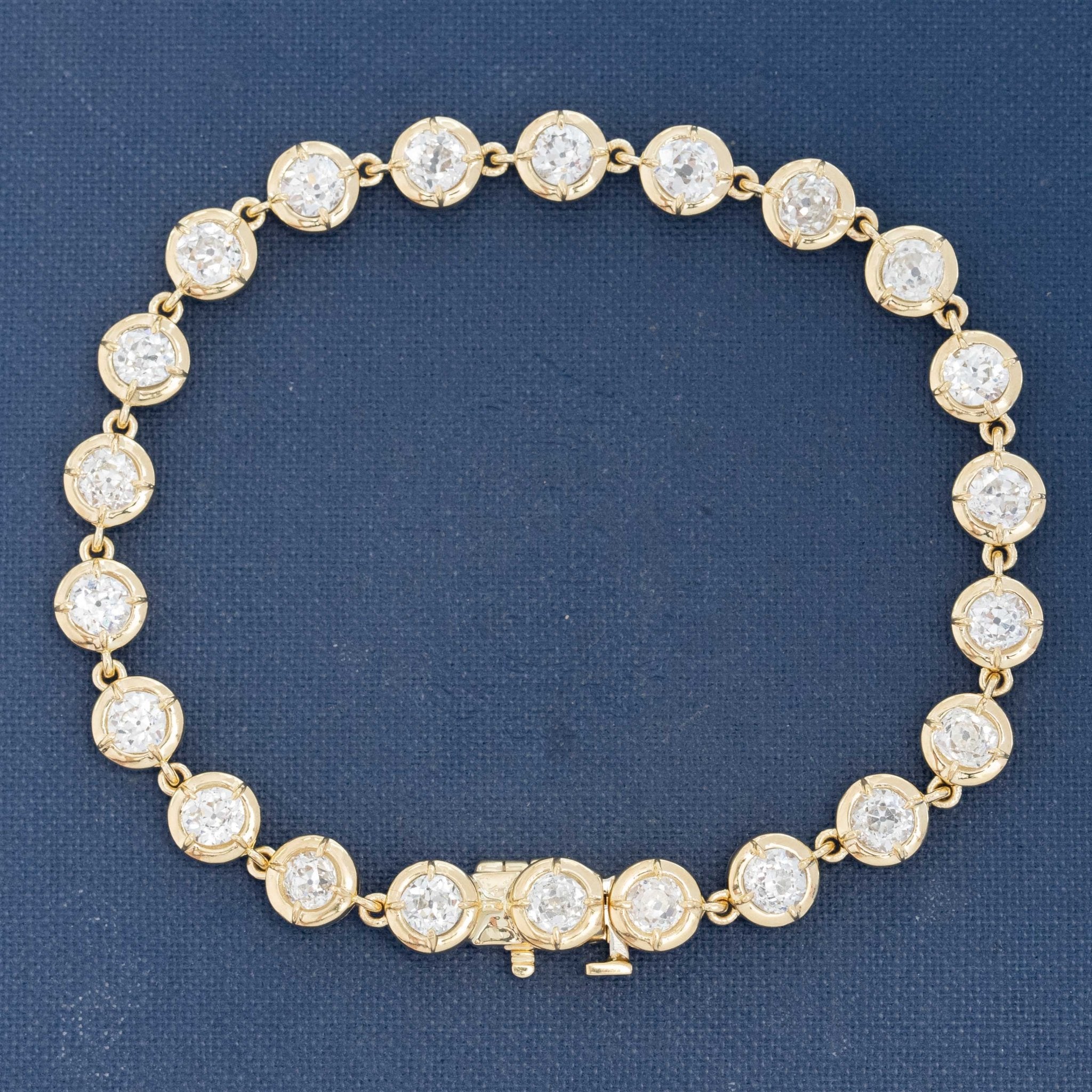6.61ctw Old European Cut Diamond Collet Tennis Bracelet
