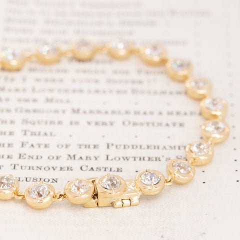 6.61ctw Old European Cut Diamond Collet Tennis Bracelet
