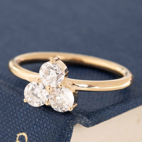 .66ctw Old European Cut Diamond Trilogy Ring