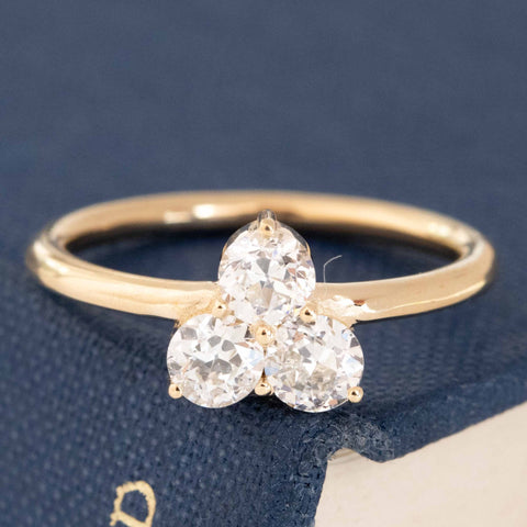 .66ctw Old European Cut Diamond Trilogy Ring