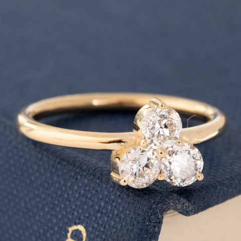 .66ctw Old European Cut Diamond Trilogy Ring