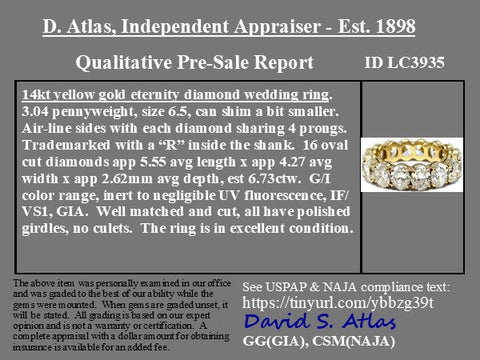 6.73ctw Oval Diamond Eternity Band