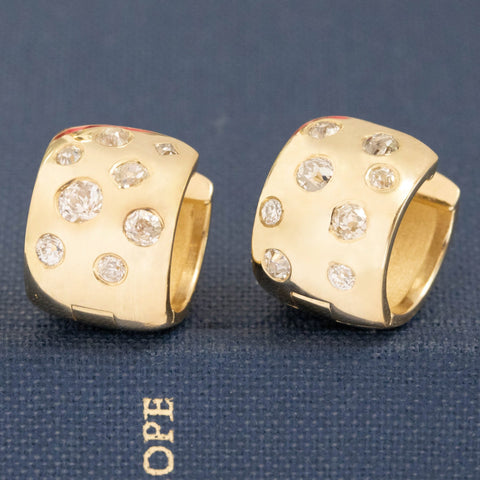 .67ctw Diamond Scatter Hoop Huggie Earrings