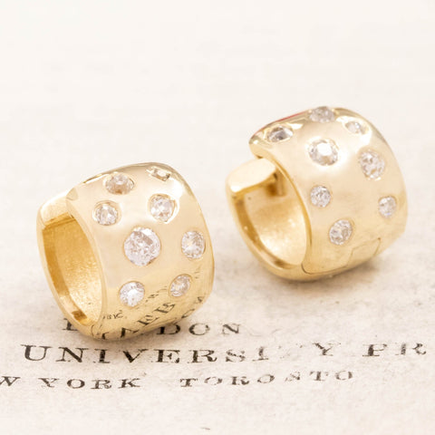 .67ctw Diamond Scatter Hoop Huggie Earrings