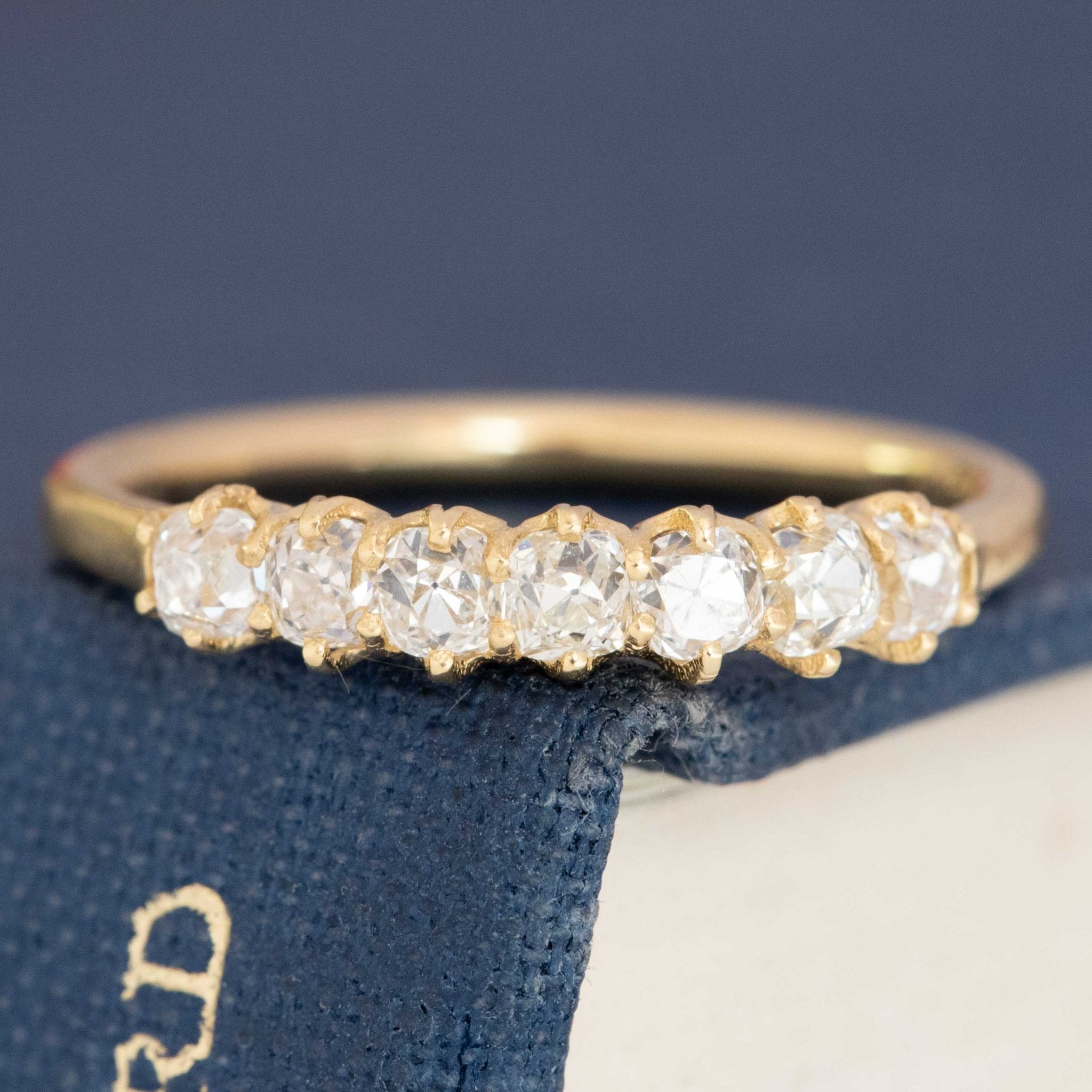 .67ctw Old Mine Cut Diamond 7-Stone Band in gold