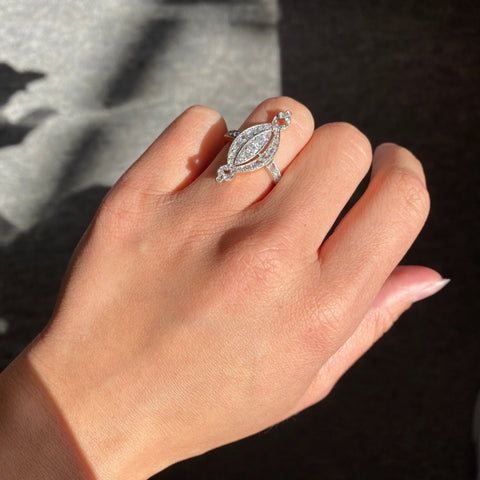 .68ctw Edwardian Diamond Navette Dinner Ring