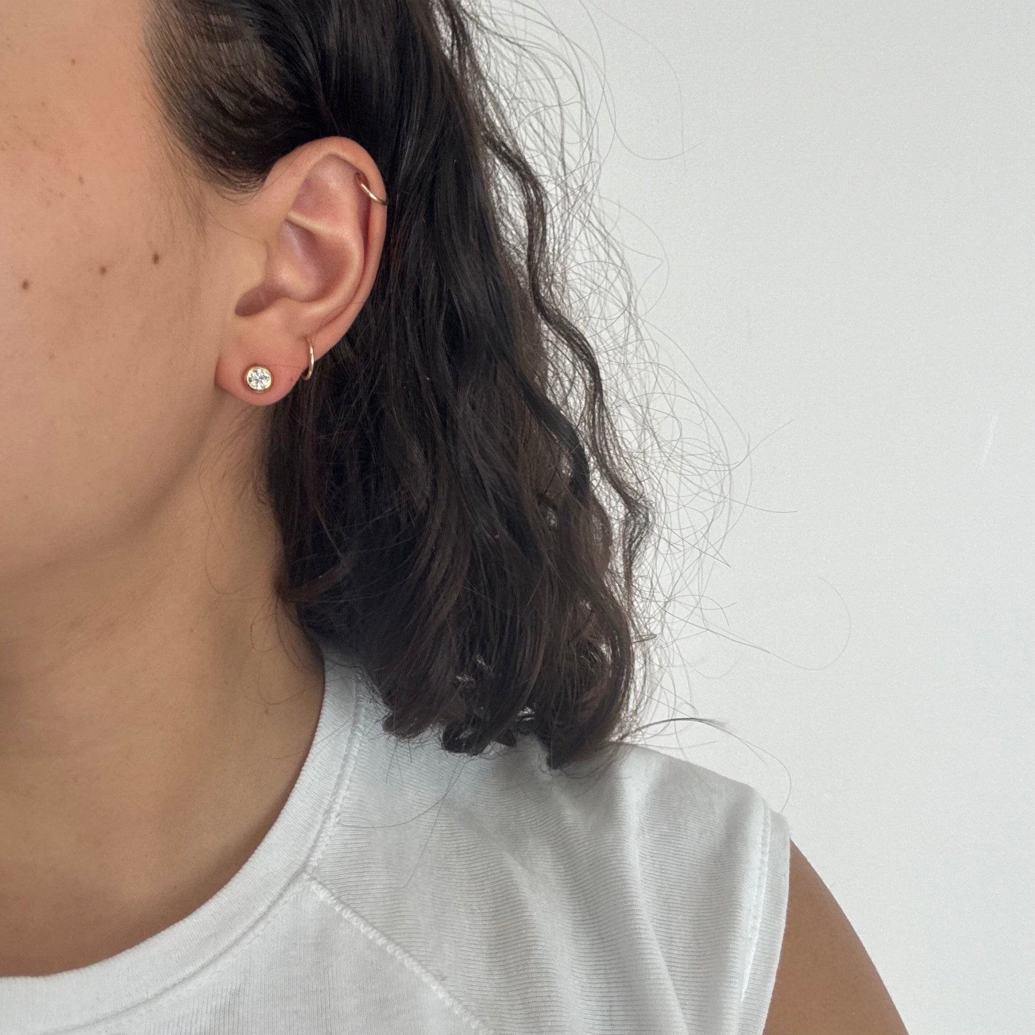 .68ctw Old European Cut Diamond Bezel Stud Earrings