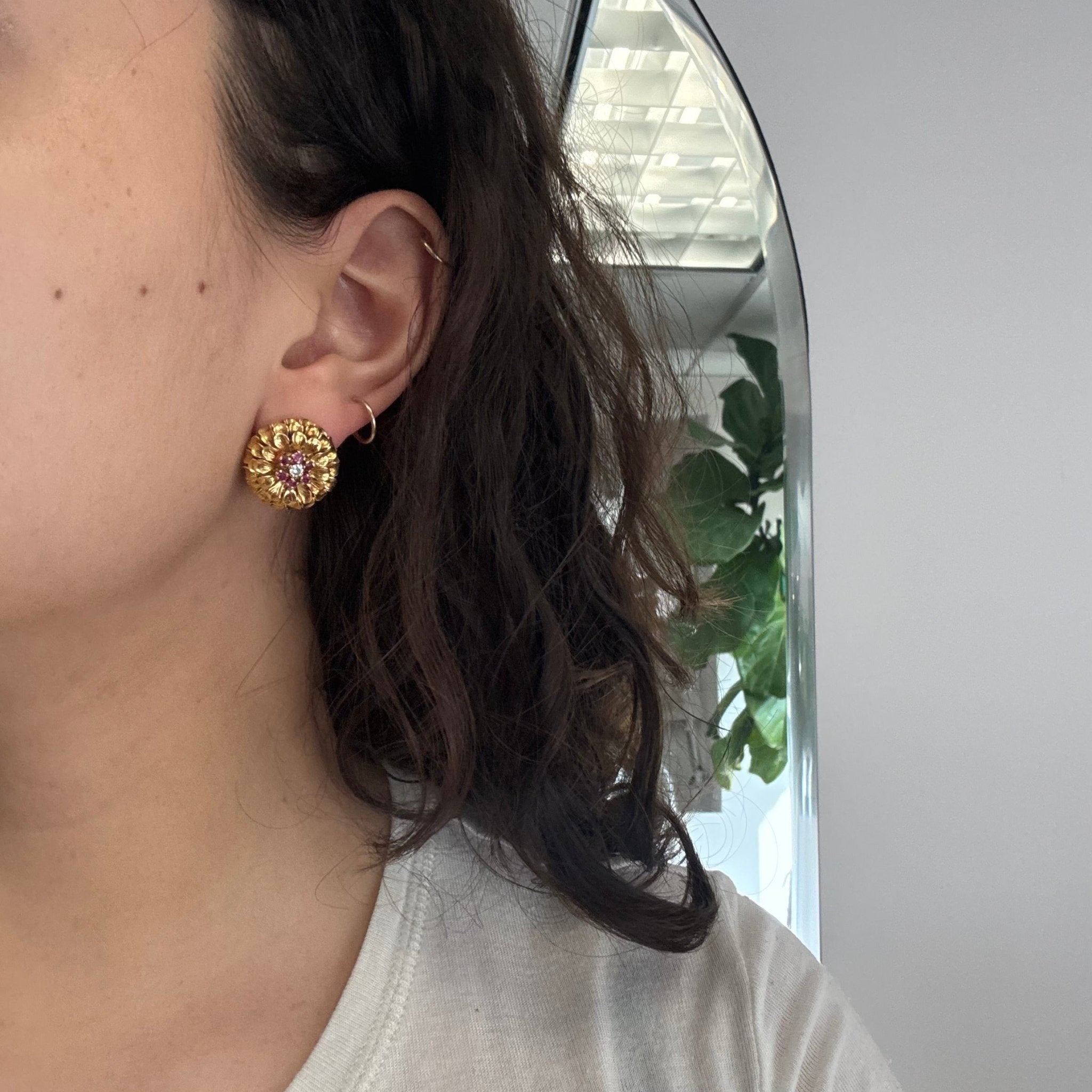 .68ctw Vintage Ruby Floral Earrings, by Tiffany & Co.