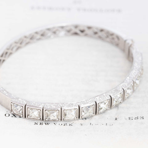 6.94ctw French Cut Diamond Bangle