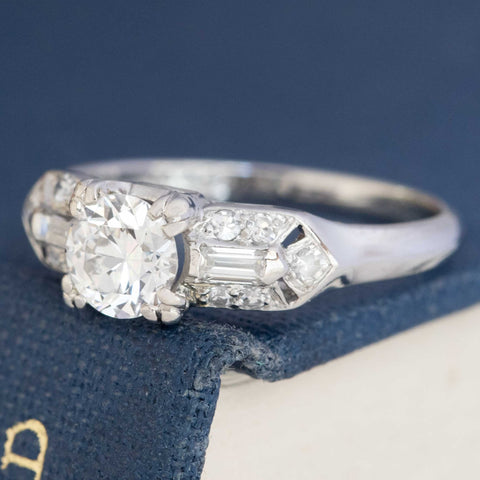 .69ctw Vintage Transitional Cut Diamond Trilogy Ring