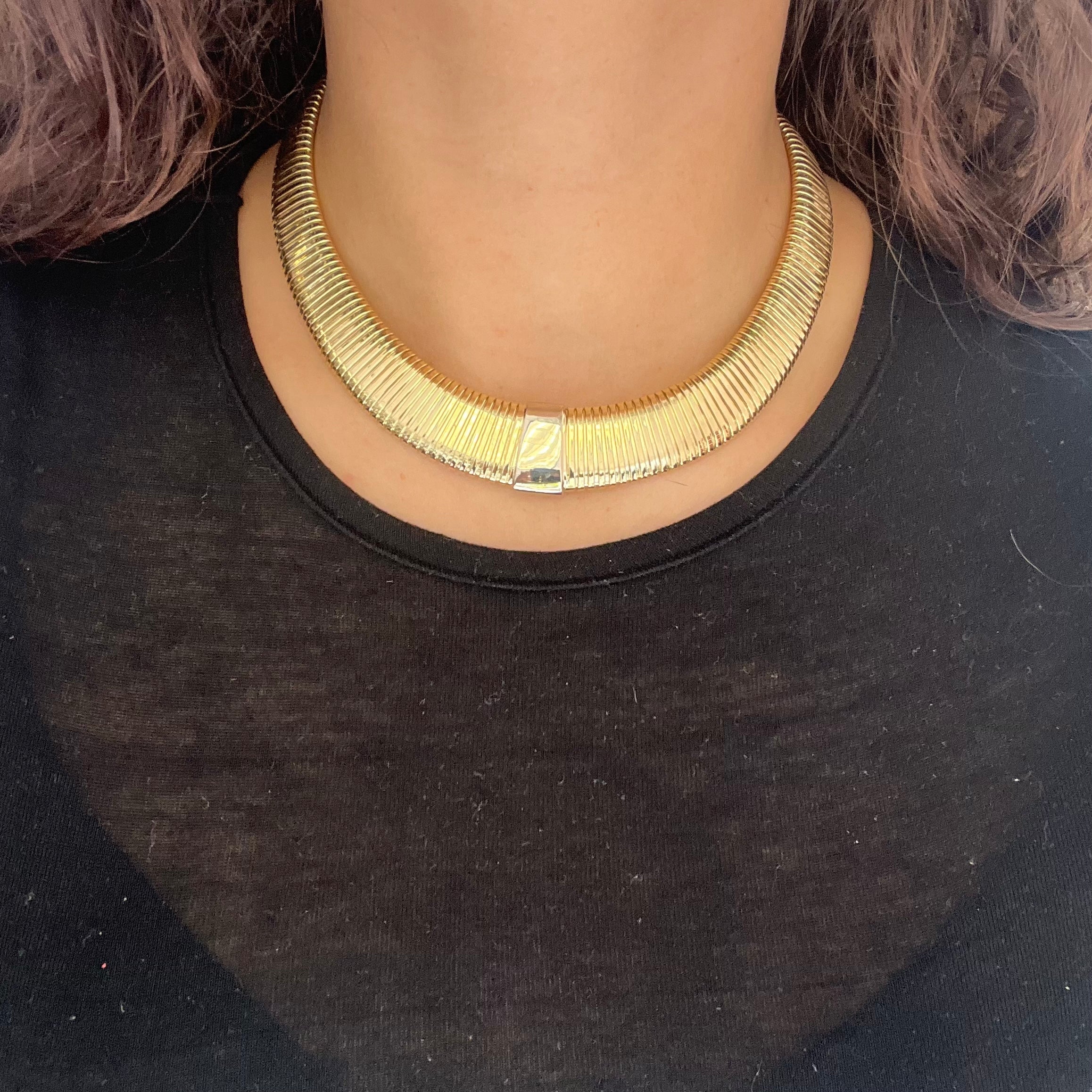 Vintage Two-Tone Tubogas Necklace