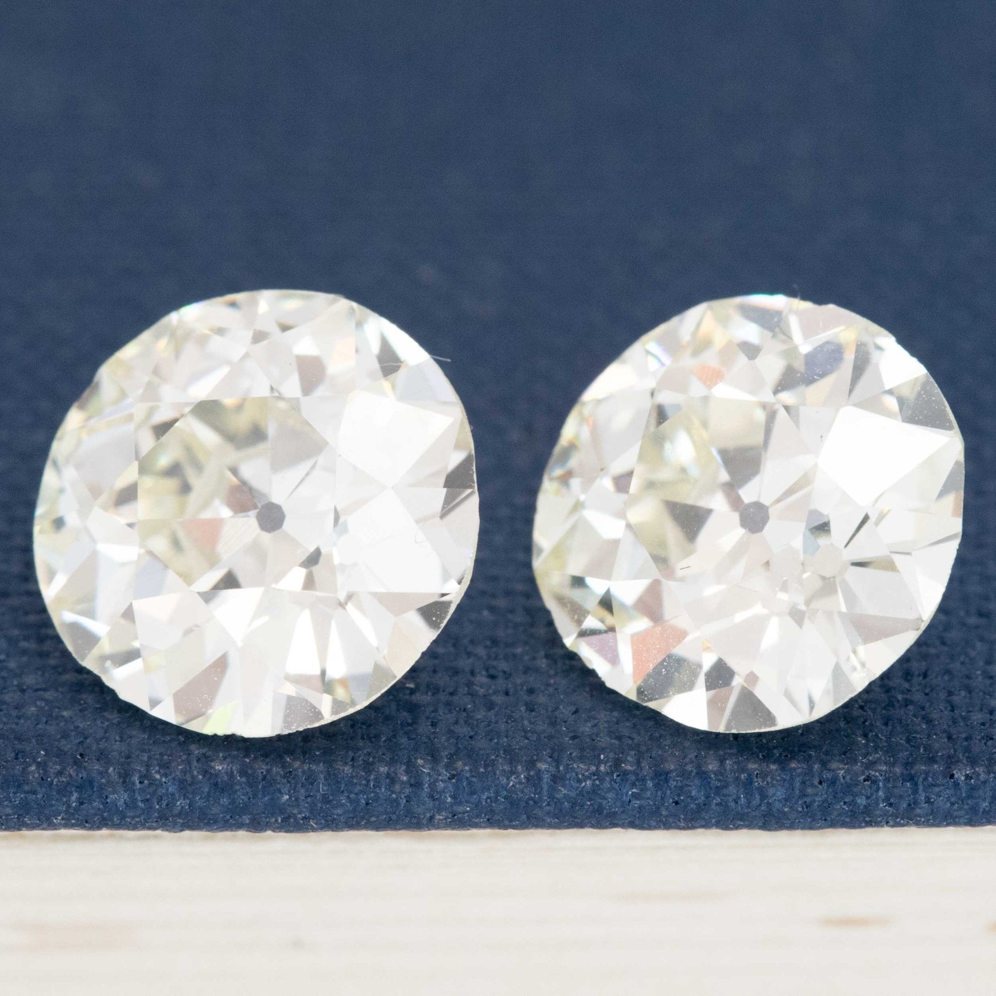 7.00ct Old European Cut Diamond Pair, GIA N