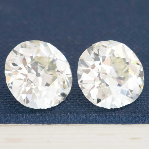 7.00ct Old European Cut Diamond Pair, GIA N