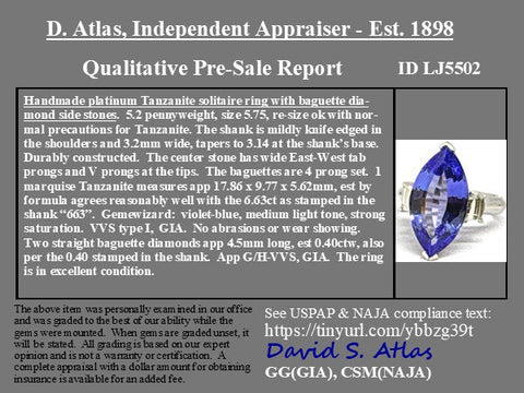 7.04ctw Vintage Tanzanite & Diamond Ring