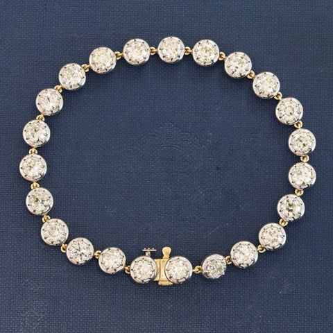 7.07ctw Old European Cut Diamond Collet Bracelet