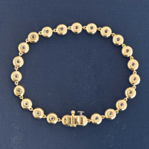 7.07ctw Old European Cut Diamond Collet Bracelet