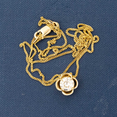 .70ct Old European Cut Diamond Clover Pendant