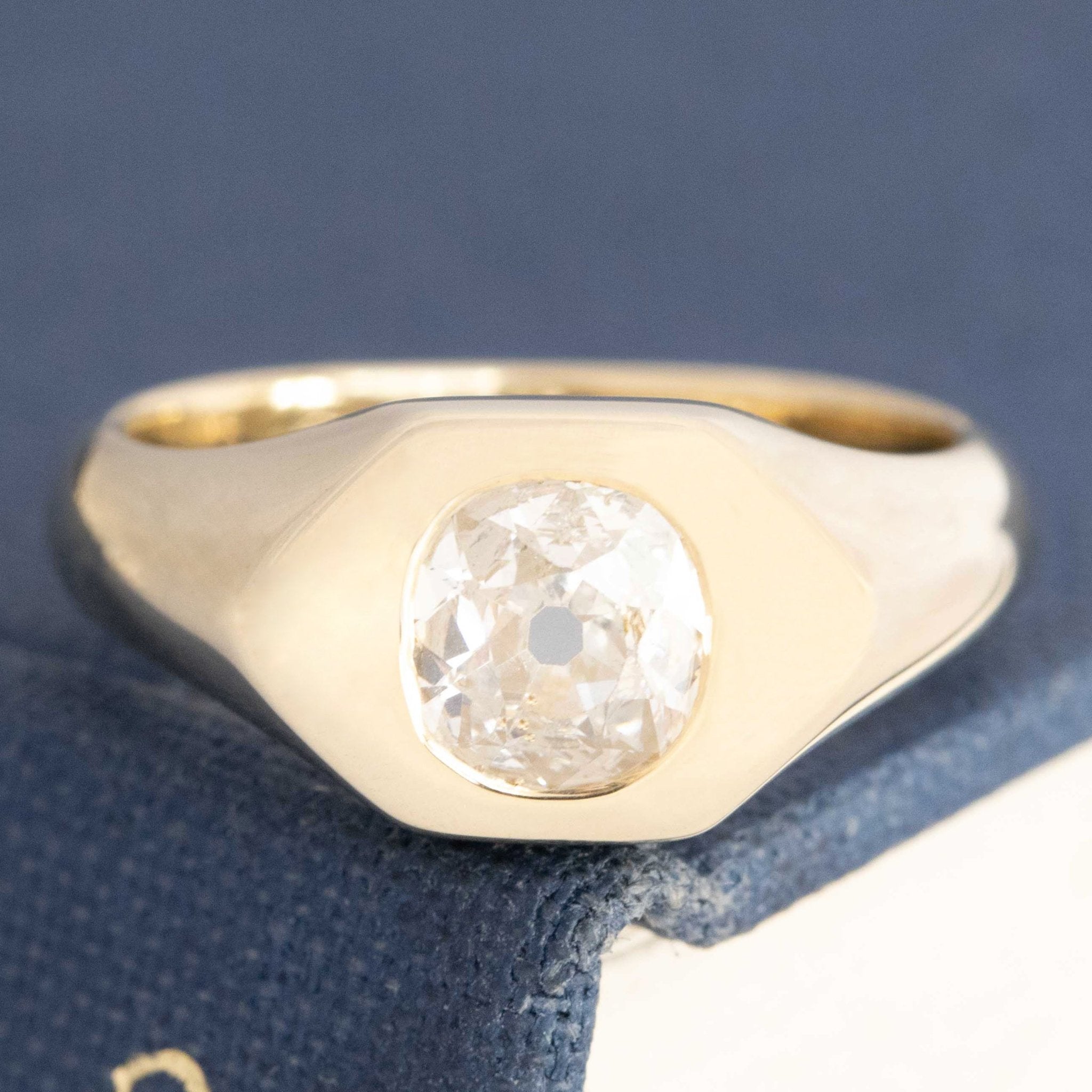 .70ct Old Mine Cut Diamond Signet Ring