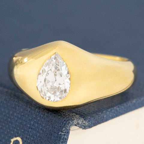 .70ct Pear Cut Diamond Bezel Ring
