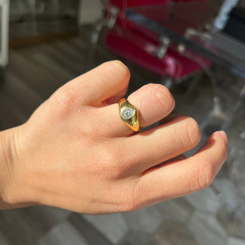 .70ct Pear Cut Diamond Bezel Ring
