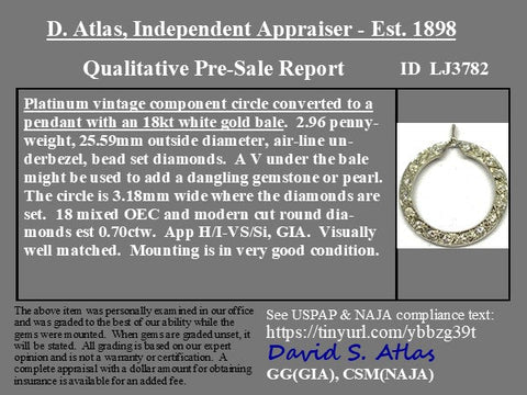 .70ctw Art Deco Diamond Pendant
