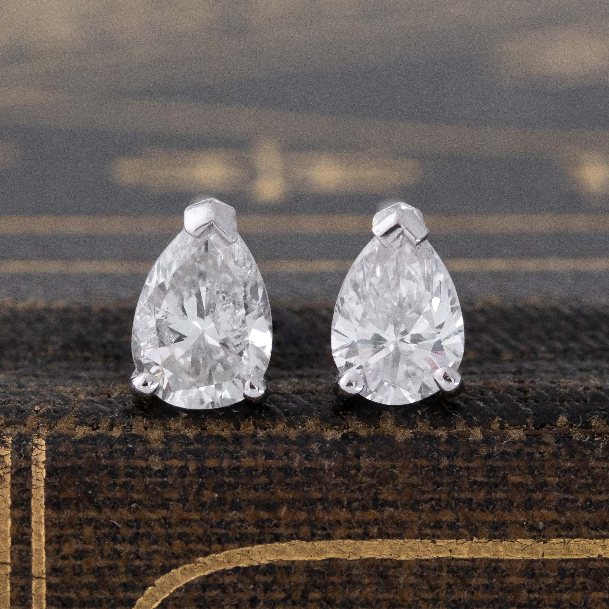 .70ctw Pear Cut Diamond Stud Earrings