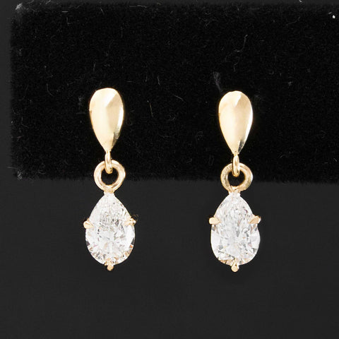 .70ctw Petite Pear Cut Diamond Drop Earrings