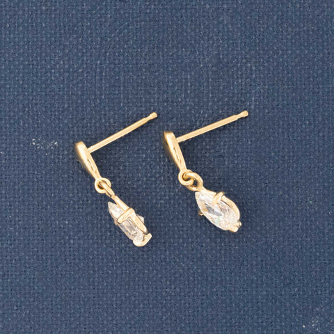 .70ctw Petite Pear Cut Diamond Drop Earrings