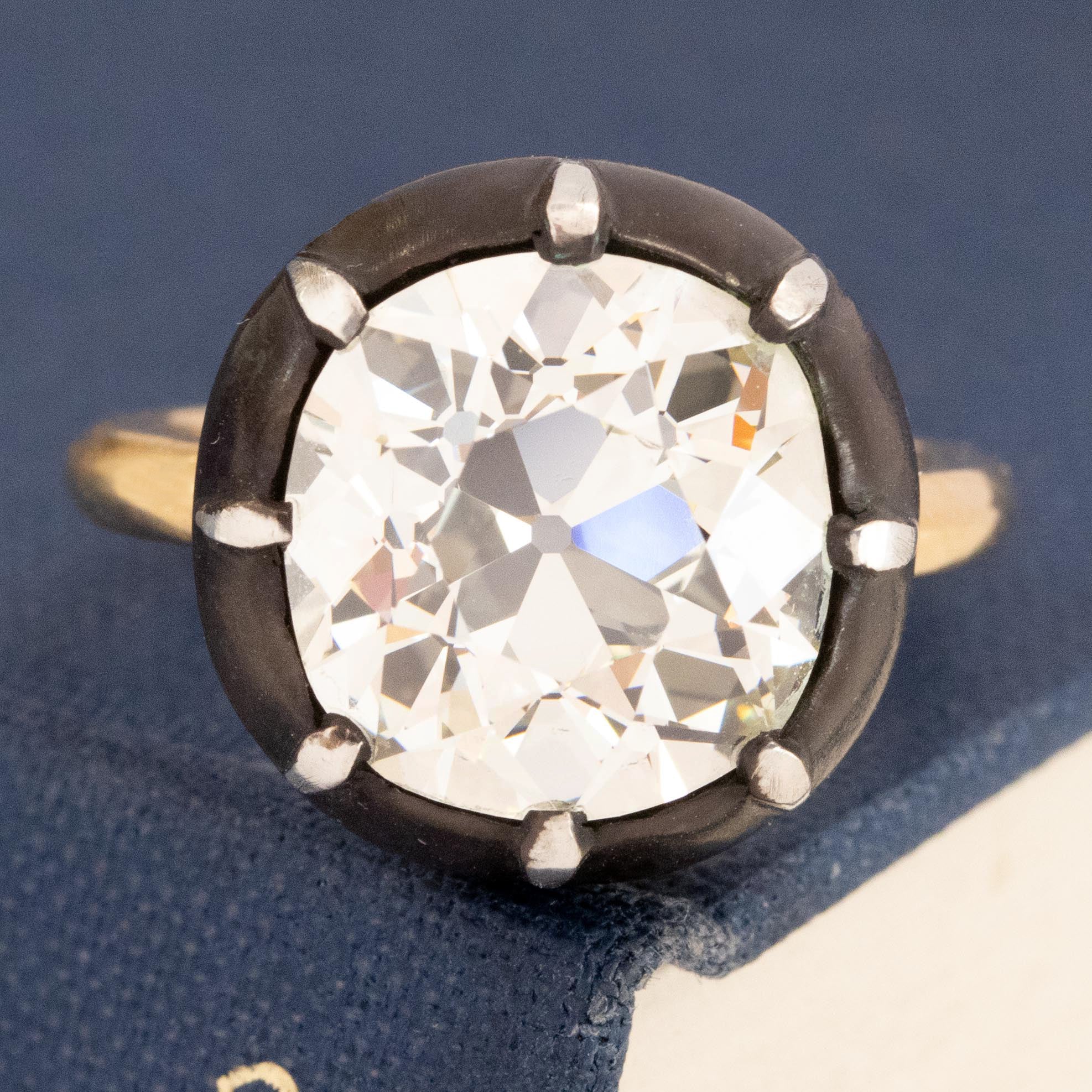 7.14ct Old Mine Cut Diamond Collet Solitaire