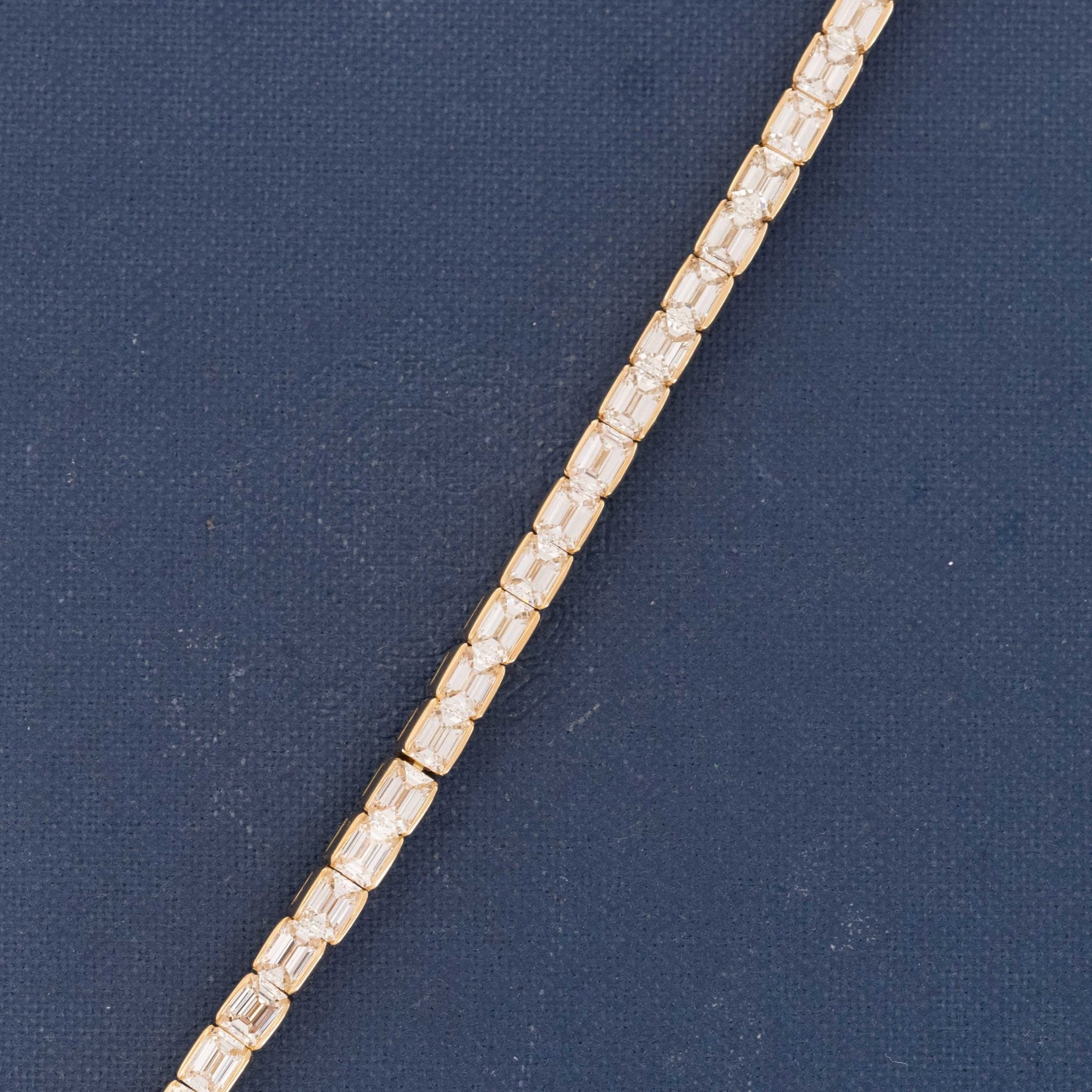 7.19ctw Emerald Cut Diamond Bezel Tennis Bracelet