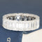 7.19ctw Emerald Cut Diamond Half-Bezel Eternity Band
