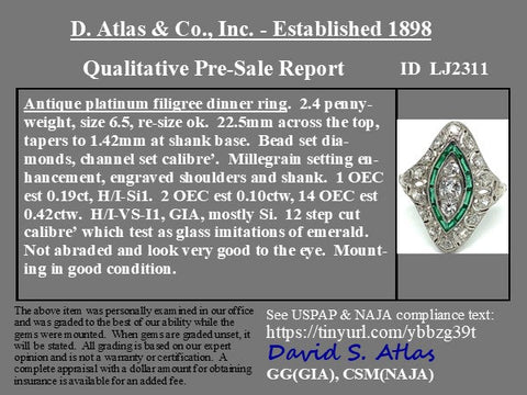 .71ctw Edwardian Diamond Navette Dinner Ring
