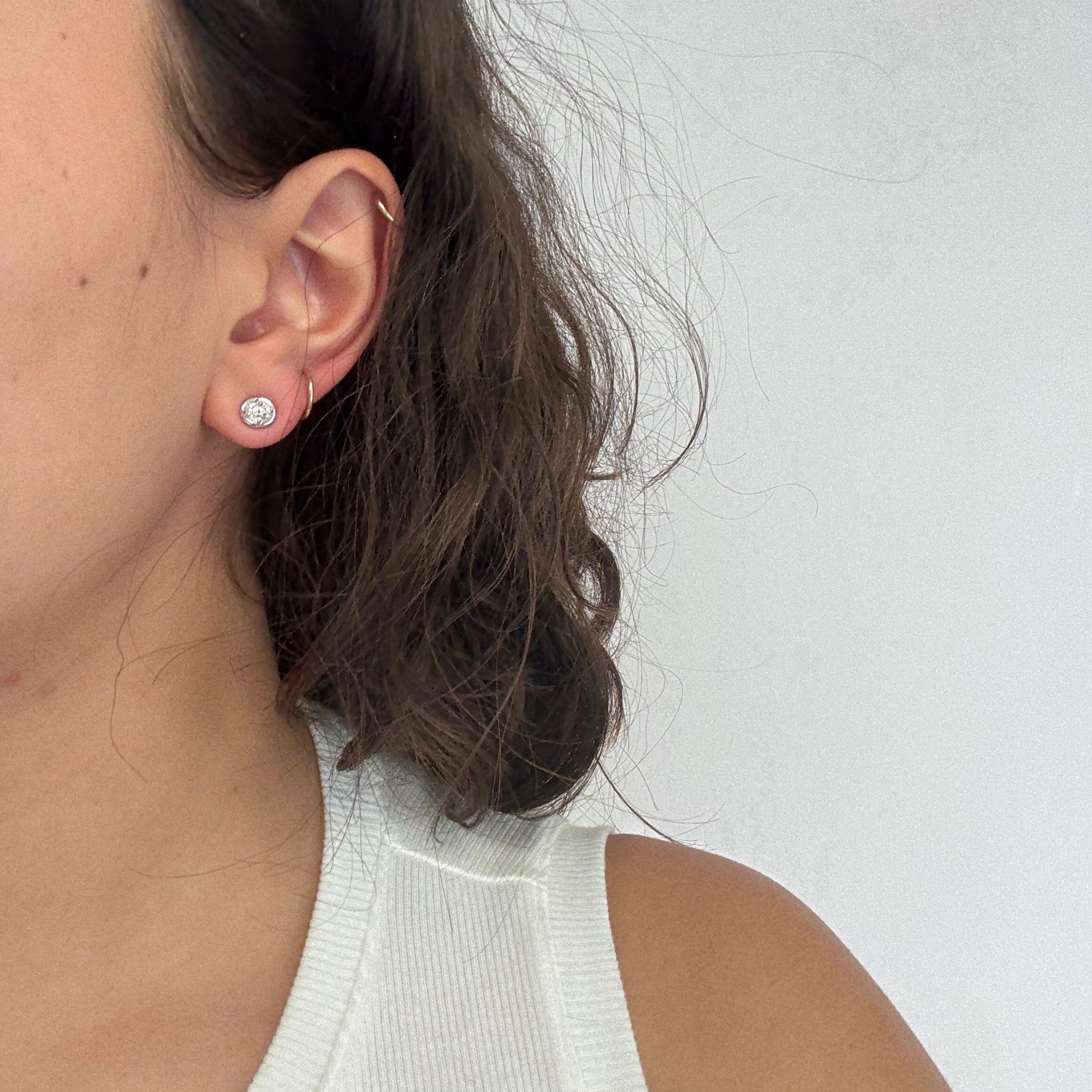 .71ctw Old Mine Cut Diamond Stud Earrings