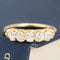 .71ctw Petite Old European Cut Diamond 5-Stone Band with Old European Cut Diamonds in yellow gold, antique-inspired one-of-a-kind wedding band