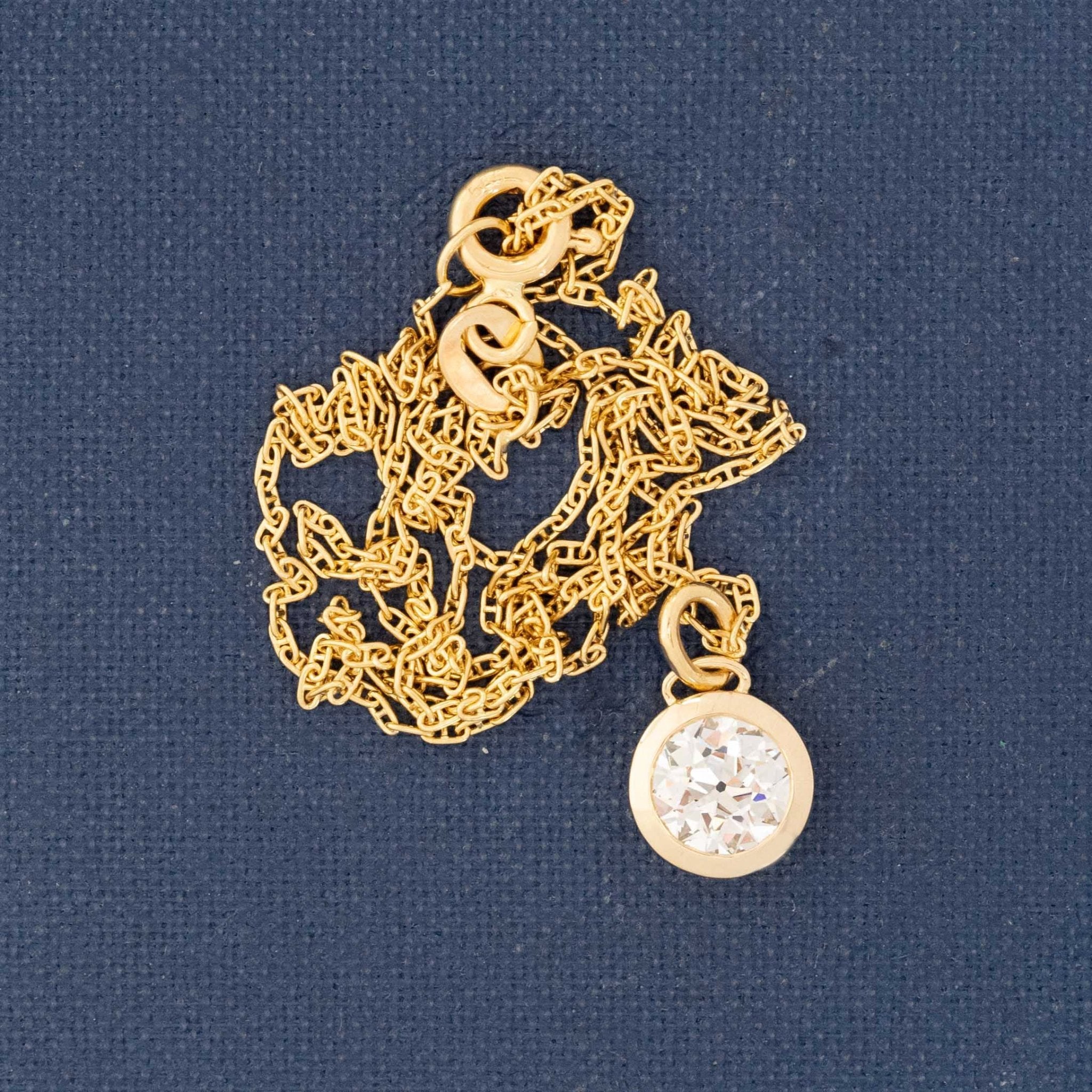 .72ct Old European Cut Diamond Bezel Pendant