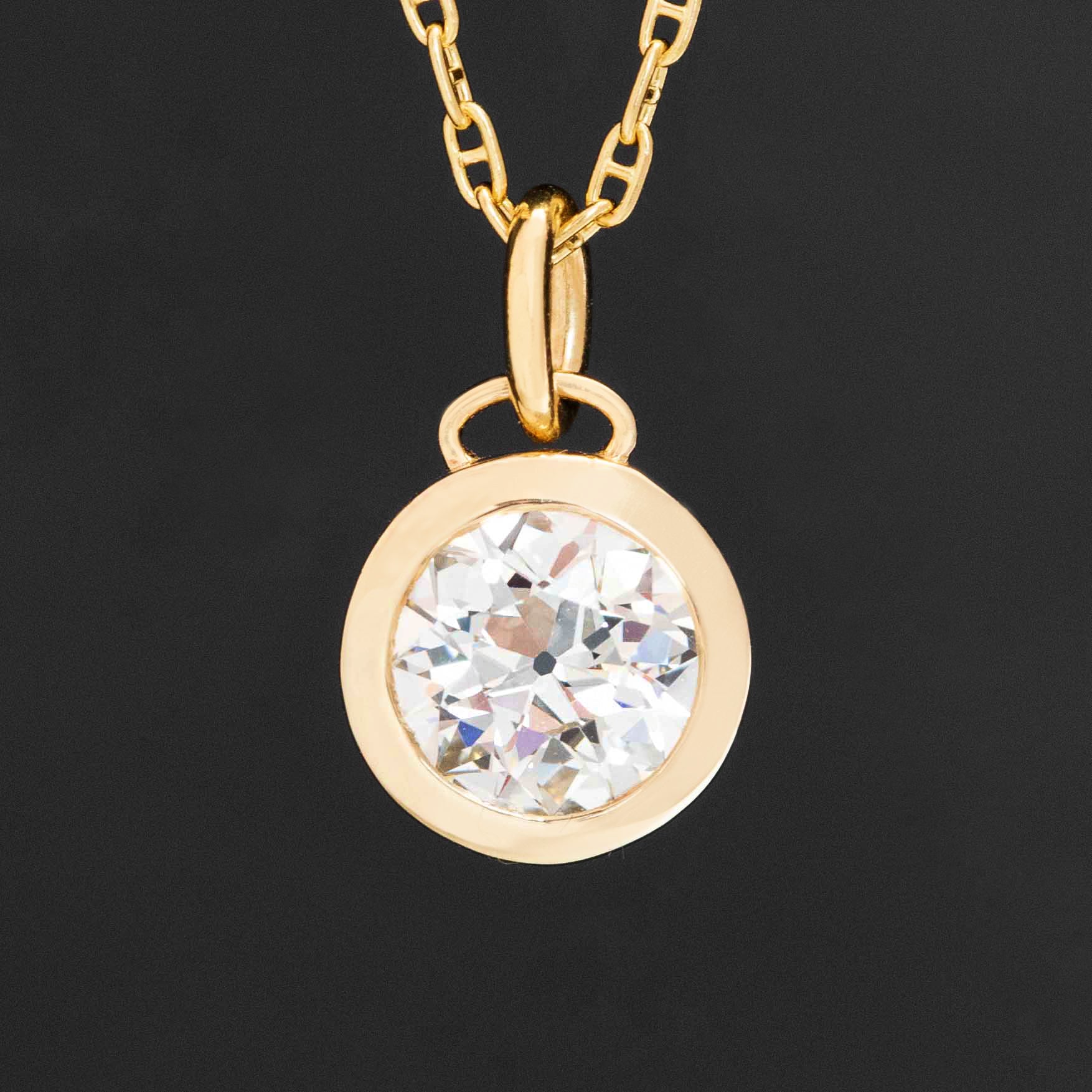 .72ct Old European Cut Diamond Bezel Pendant