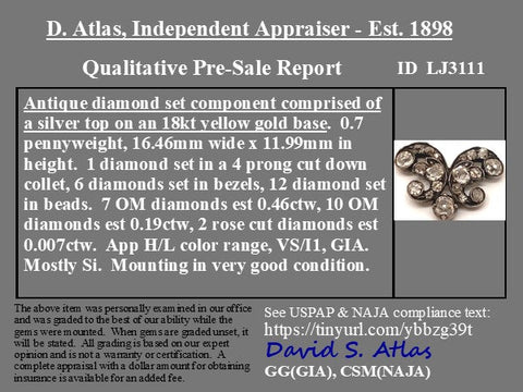 .72ctw Antique Old Mine Cut Diamond Pendant