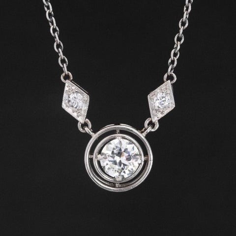 .72ctw Edwardian OEC Diamond Bezel Necklace