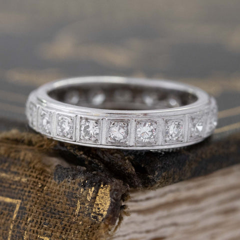 .72ctw Vintage Diamond Eternity Band. French