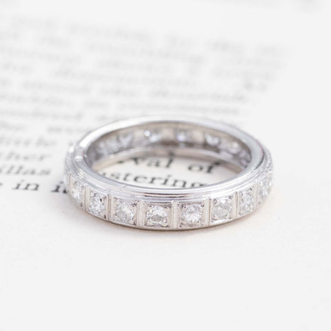 .72ctw Vintage Diamond Eternity Band. French