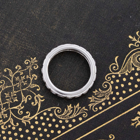 .72ctw Vintage Diamond Eternity Band. French