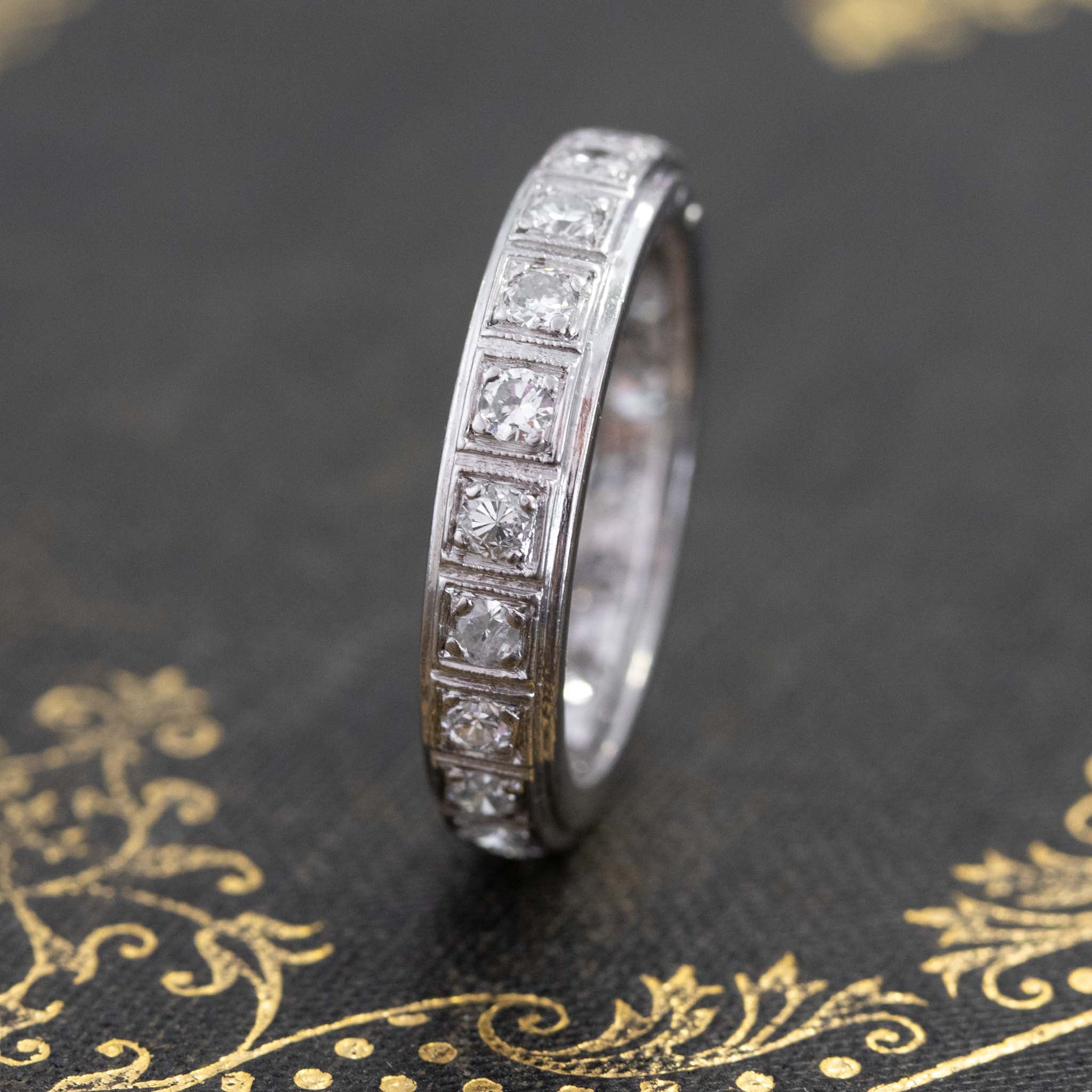 .72ctw Vintage Diamond Eternity Band. French