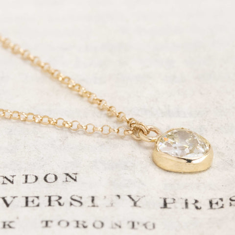 .73ct Antique Peart Cut Diamond Bezel Pendant