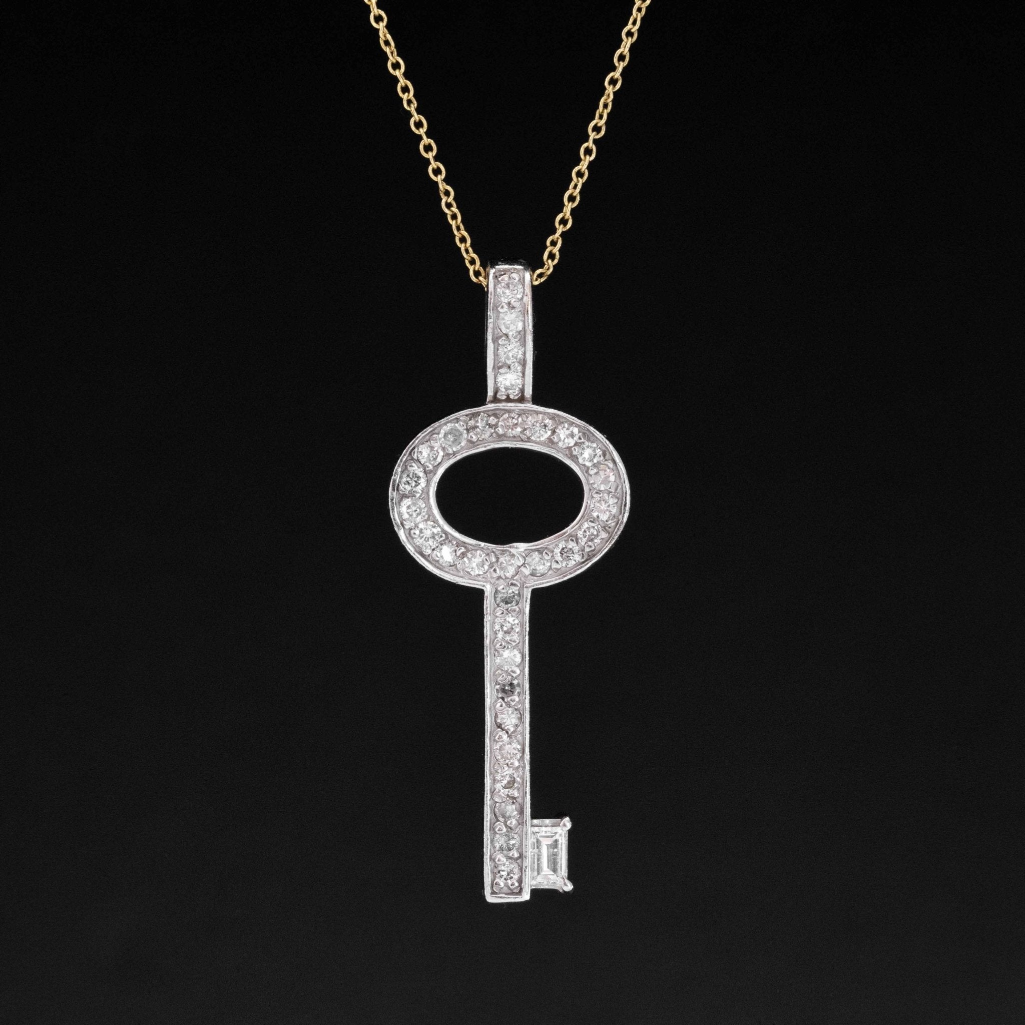 .73ctw Vintage Diamond Key Pendant