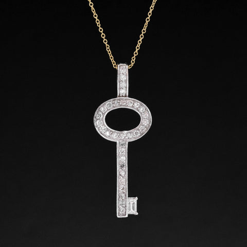 .73ctw Vintage Diamond Key Pendant