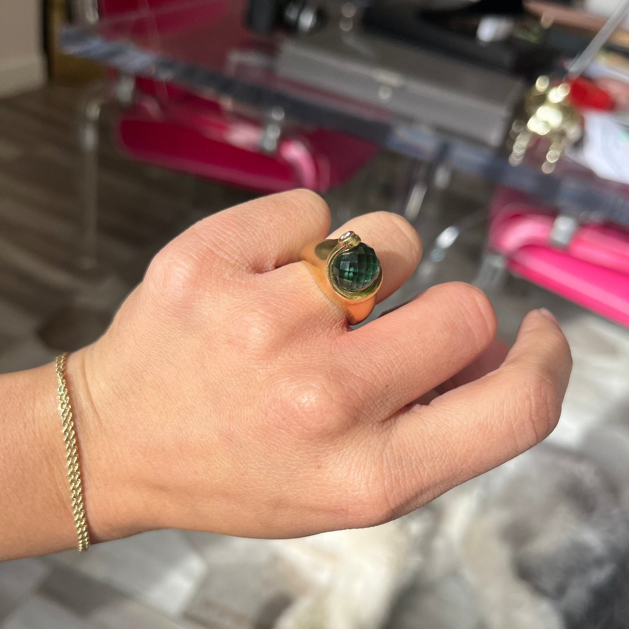 7.40ct Fancy Tourmaline Sphere Ring