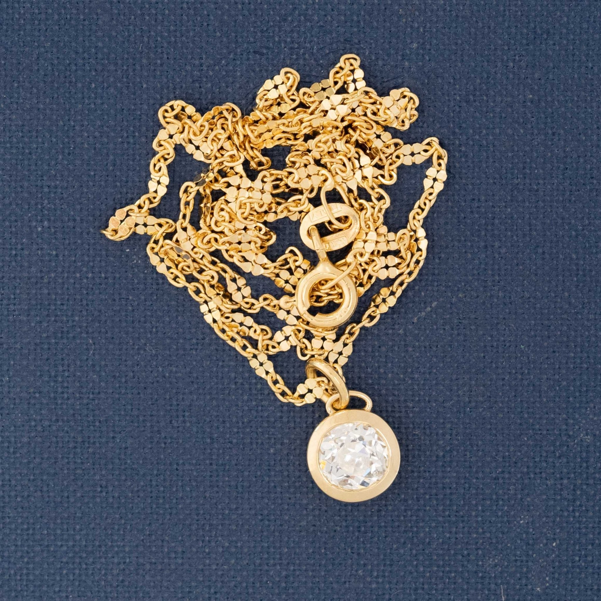 .74ct Old European Cut Diamond Bezel Pendant