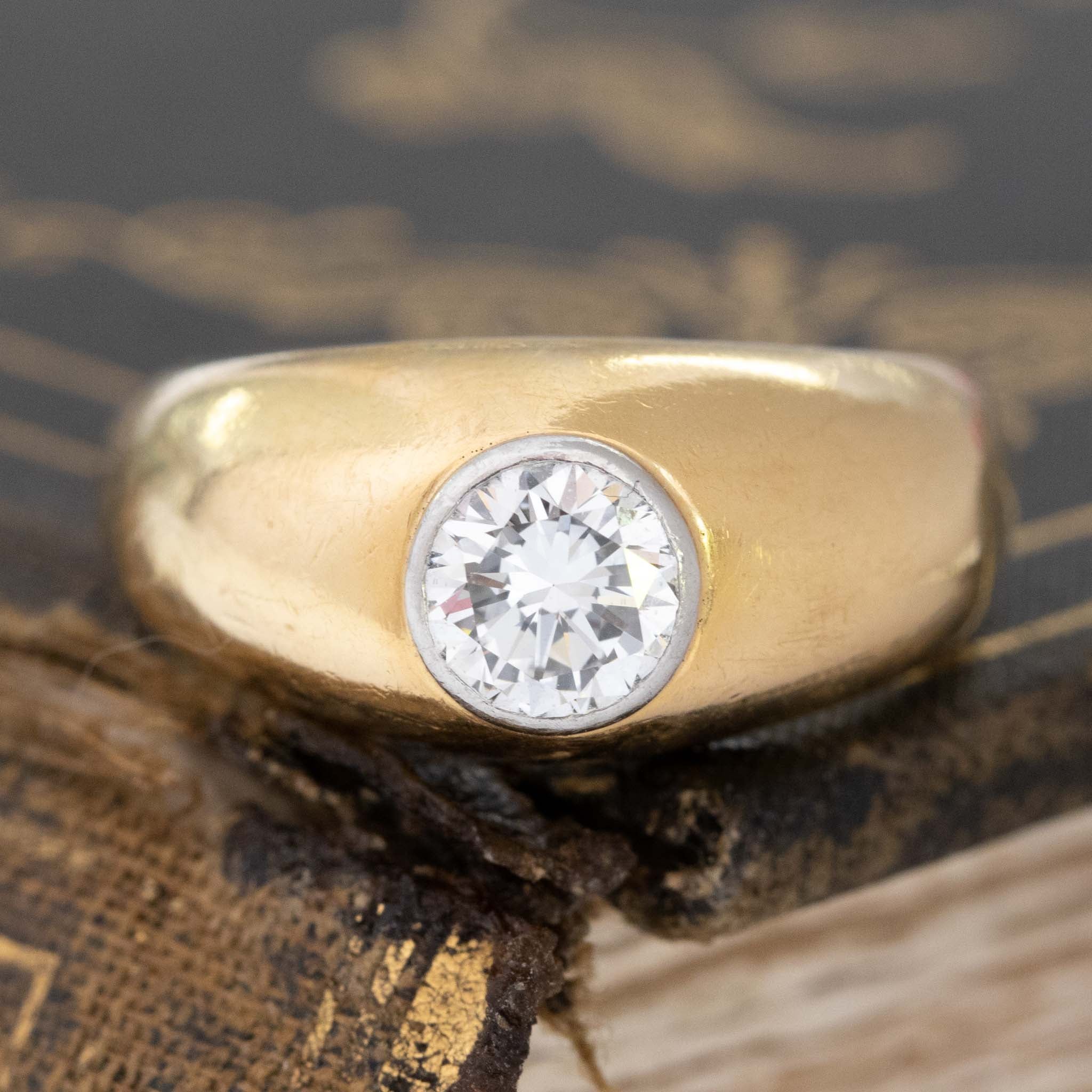 .74CT ROUND BRILLIANT CHUNKY BEZEL RING