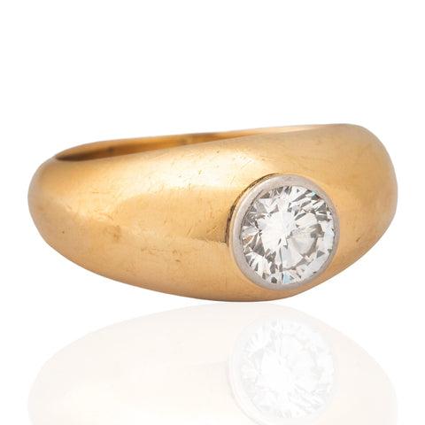 .74ct Round Brilliant Cut Diamond Bezel Solitaire, French